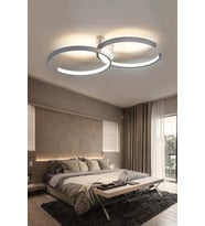 Duru Modern Tasarım Yatak Odası - Salon - Mutfak - Hol Beyaz Led 2 Li Avize (Beyaz)