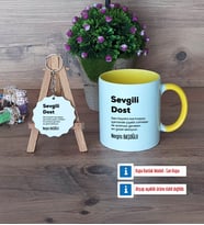 Arkadaşa Hediye Kupa Bardak Kırmızı ve Ahşap Anahtarlık Hediye (Model 6)