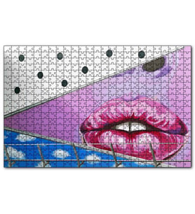 Cakapuzzle Duvar Boyama Kırmızı Dudaklar  Puzzle Yapboz MDF (Ahşap) (255 Parça)