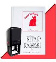 Kişiye Özel  Sevimli Kedi 13 Tarihli Kitap Kaşesi (Kırmızı)