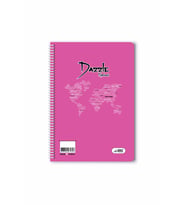 Kareli 40 Yaprak Spiralli Defter A4 Boy Plastik Kapak (1 Adet ) (Pembe)