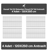 KONAK TEL ÇİT SİSTEMLERİ 4 ADET PANEL ÇİT TELİ 120X250 CM (Antrasit)