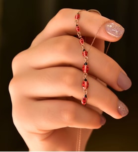 Papatya Silver 925 Ayar Gümüş Akışlı Uğur Böceği Kadın Kolye (Rose)