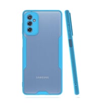 Galaxy M52 Kılıf Zore Parfe Kenarları Pastel Renk Silikon Kılıf (Mavi)