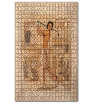 Cakapuzzle Golfcu Kadın Afişi Görseli Puzzle Yapboz MDF (Ahşap) (255 Parça)