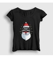 Presmono Kadın Haki Merry Christmas Noel Baba Santa Claus Yılbaşı T-Shirt 270271tt (Siyah)