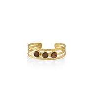 Kadir Jewellery 22 Ayar Altın Kaplama El İşçiliği Zirkon Taşlı Kadın Kaburga Bilezik (Kahverengi)