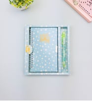 Sevimli Desenli Kilitli Defter ve Kalem Seti (Turuncu)