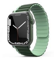 Apple Watch 44/45/46/49mm Kordon Renkli Strap Deri Loop Kordon 2/3/4/5/6/se/7/8/ (K.Yeşil)