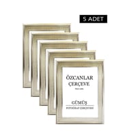 Boş Çerçeve Resim Çerçevesi Düğün Çerçevesi Çerçeve Gold Çerçeve Siyah Çerçeve Beyaz Çerçeve 5 adet (Gümüş)