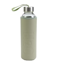 500ml Deri Kılıflı Cam Matara (Yeşil)