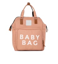 BAGMORİ Baby Bag Baskılı Cepli Anne Bebek Bakım Sırt Çantası (Pudra)
