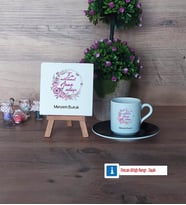 Hamile Anne Adayı Dekoratif Taş, Türk Kahvesi Fincanı Kırmızı İsme Özel Hediye (Model 5)