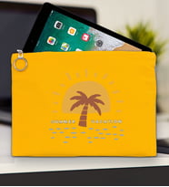 BK Gİft Yaz Temalı-6 Tablet Çantası 30x21cm(12 Renk Seçeneği), Ipad Çantası, Baskılı Tablet Kılıfı (Sarı)