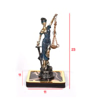 Avukatlar Için Eşsiz Masa Dekoru Themis Adalet Tanrıçası Sanat Biblosu Ofis Dekoru (Gold)