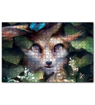Cakapuzzle Yaprakların Arasındaki Sevimli Tilki  Puzzle Yapboz MDF (Ahşap) (255 Parça)