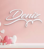 BK Gift Kişiye Özel İsimli Ahşap Duvar Yazısı-5 (Gri)