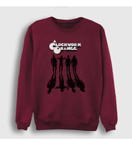 Presmono Unisex Beyaz Gang Film Otomatik Portakal A Clockwork Orange Sweatshirt 242523tt (Bordo)
