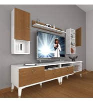 Decoraktiv Eko 5220DA Mdf Gold Tv Ünitesi Tv Sehpası (Beyaz - Ceviz)
