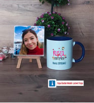Rusça Öğretmeni Fotoğraflı Dekoratif Taş, Kupa Bardak Beyaz Hediye (Model 3)