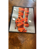 3 BOYUTLU TAŞ VE PUL PAYET İŞLEME AYAKKABI ARMA DİKİŞ APLİKE 23X19 CM (Turuncu)