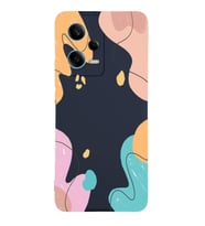 PrintiFy Xiaomi Redmi Note 12 Pro Global  Lansman Kılıf Karışık Renkler Tasarımlı İçi Kadife Kapak (Lacivert)