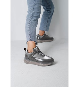 White Line Hayal07 Kadın Paraşüt Kumaş Sneaker Ayakkabı (Gri)