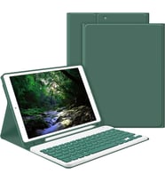 Apple iPad 9. Nesil 10.2" 2021 Kılıf Kablosuz Klavyeli Kılıf Mobax A2602 A2603 A (Koyu Yeşil)
