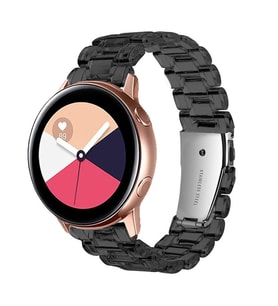 Samsung Galaxy Watch 3 41mm Kordon 20mm Şeffaf Baklalı Kordon (Siyah)