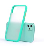 Apple iPhone 11 Kılıf Zore Fri Mat Yüzey Renkli Kenar Kılıf (Turkuaz)