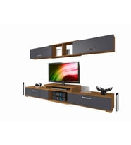 Decoraktiv Flex 5 Mdf Tv Ünitesi Tv Sehpası (Antrasit - Ceviz)
