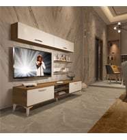 Decoraktiv Eko 5 Mdf Dvd Silver Tv Ünitesi Tv Sehpası - Parlak Beyaz (Pera-Beyaz)