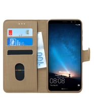 Huawei Mate 10 Lite Kılıf Fabric Book Wallet (Gold)