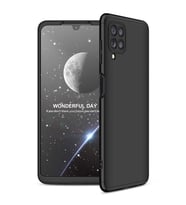 Samsung Galaxy M32 Kılıf 3 Parça Slim Sert Silikon Kapak AYS (Siyah)