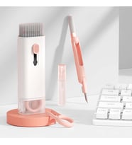 7'si 1 Arada Klavye Temizlik Seti - Bilgisayar, Telefon, Airpods İçin Çok Fonksiyonlu Temizleyici (Pembe)