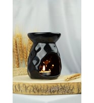 Ananas Model Buhurdanlık ve Tealight Mum (Siyah)