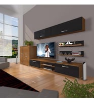 Decoraktiv Eko 6y Slm Dvd Tv Ünitesi Tv Sehpası (Siyah - Ceviz)