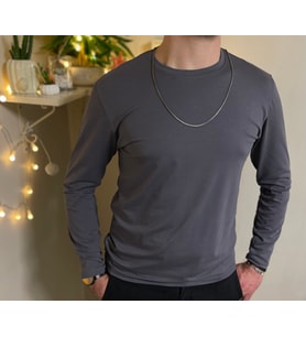 Betimoda Erkek Slim Fit Dar Kesim Bisiklet Yaka Uzun Kol Pamuklu Tişört  (Gri)
