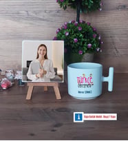 Türkçe Öğretmeni Fotoğraflı Dekoratif Taş, Kupa Bardak Beyaz Hediye (Model 12)