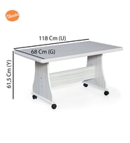 Eliusta Tekerlekli Mdf Masa %100 Mdf Bahçe Masası Ofis Sehpası Orta Sehpa Salon Masası Yemek Masası   (Sütlü Kahve)