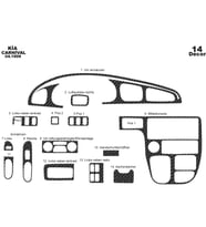Meriç® Kia Carnival Ön Torpido Kaplama Maun 14 Parça 1999-2006 (Karbon)