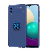 Galaxy A02 Kılıf Zore Ravel Yüzüklü Silikon Kılıf (Mavi)