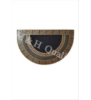ekoratif Yarım Ay Versace Model Kapı Önü Paspas Yıkanabilir Toz Alıcı Halı (Gold)