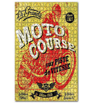 Cakapuzzle Parkurda Moto Yarışı Afiş Görseli Puzzle Yapboz MDF (Ahşap) (255 Parça)