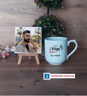 Edebiyat Öğretmeni Fotoğraflı Dekoratif Taş, Kupa Bardak Beyaz Hediye Öğretmenler Günü Hediyesi (Model 5)