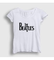 Presmono Kadın Sarı Logo The Beatles T-Shirt 114773tt (Beyaz)