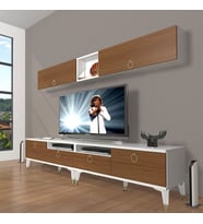 Decoraktiv Eko 5200 Mdf Gold Tv Ünitesi Tv Sehpası (Beyaz - Ceviz)