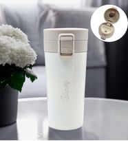 Kişiye Özel 350 ML Kilitli Çelik Termos (Beyaz)