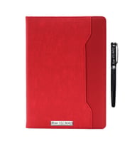 İsme Özel Çift Renkli Premium Defter ve Roller Kalem Seti - Renk Seçenekli (Kırmızı)