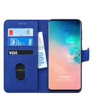 Microsonic Samsung Galaxy S10 Kılıf Fabric Book Wallet (Lacivert)